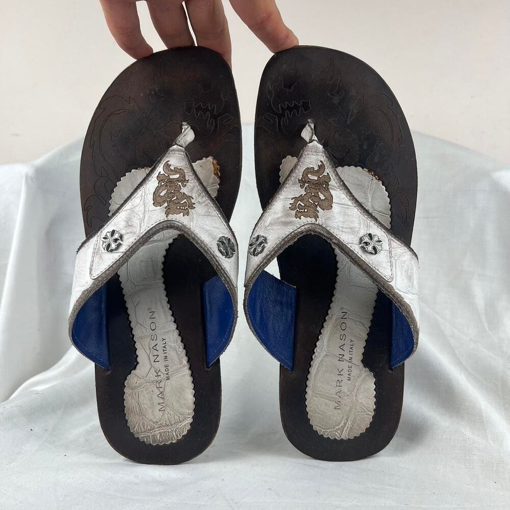 Mark Nason Sandals Brown Leather With Dragon Design Y2K Size 9